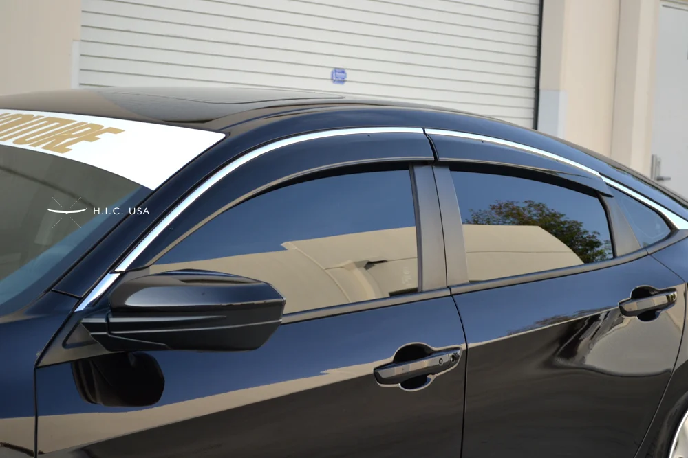 civicivi Amazon.com: 4PCS Rain Guards Window Visors Wind Deflector
